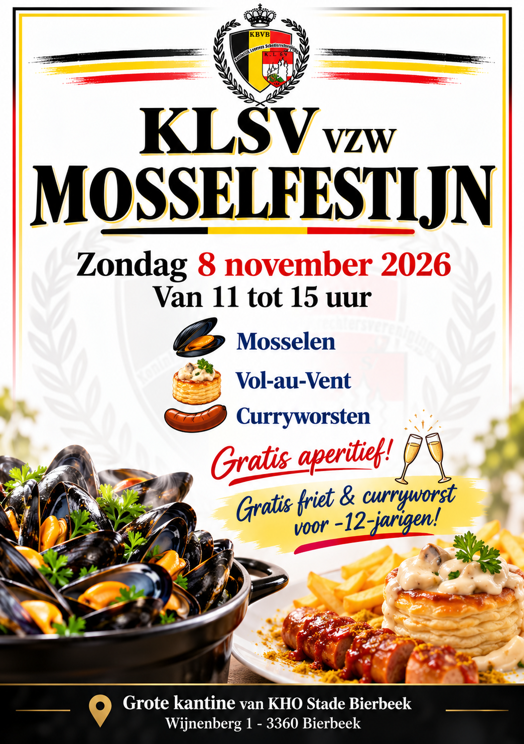Mosselfestijn KLSV - zondag 8 november 2026